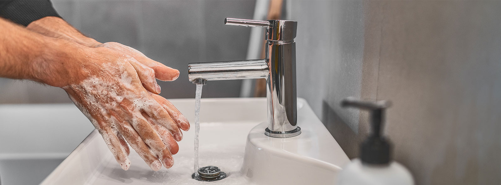 Corona virus travel prevention wash hands with soap and hot water.